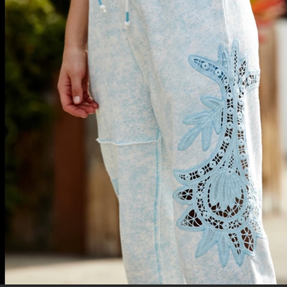 Free People Sun and Done Lace Crochet Sweatpants - Picture 3 of 11